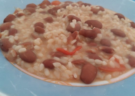 Riso con fagioli borlotti