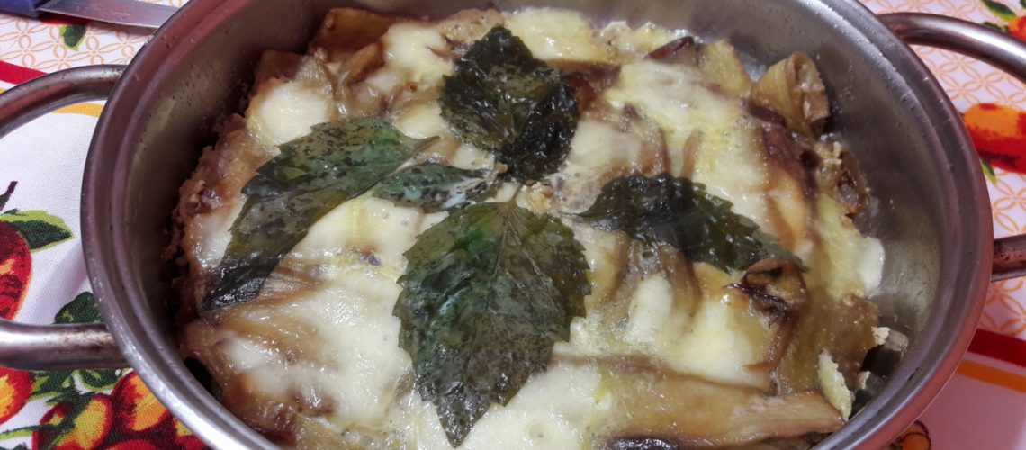 Parmigiana bianca di melanzane in padella