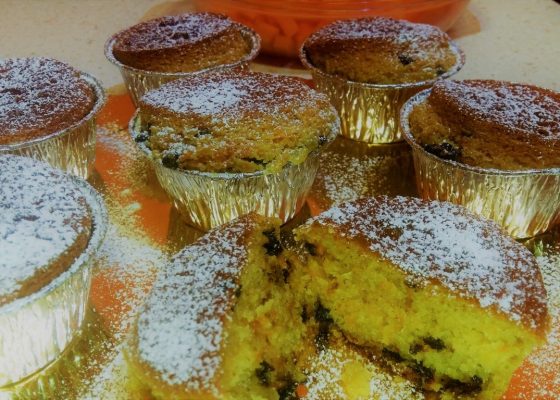 Muffin con zucca e gocce di cioccolato