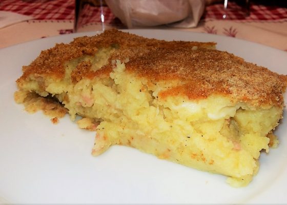 Gateau di patate con mortadella