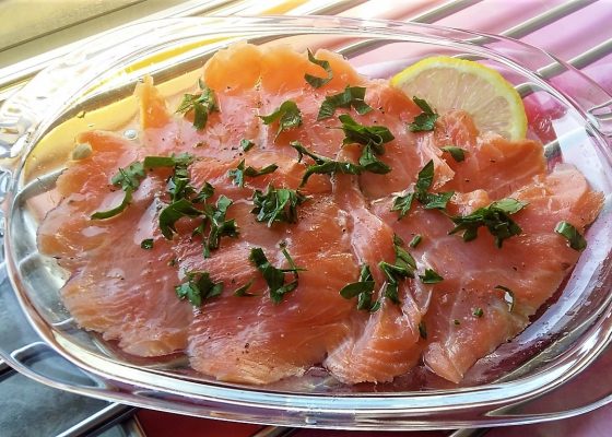 Salmone affumicato marinato